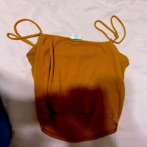 Mustard yellow/ tan crop top! Good condition and very soft and cute